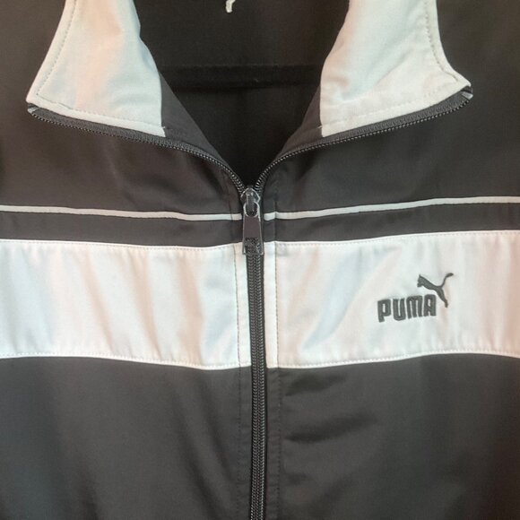 VTG Puma Mens Medium Black Gray Track Jacket Y2K Retro Full Zip*Read - Picture 2 of 15